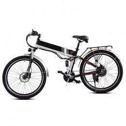 AMGJ Faltbares E-Bike, Elektrofahrrad Mountainbike E-Bike Mit 350-W-Motor 48V10.4Ah Lithium-Ionen-Batterie, 21-Gang Getriebe im Freien Training und Pendeln,Black a,48V 10.4Ah