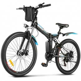 Ancheer Fahrräder ANCHEER E-Bike / Elektrofahrrad / E-Mountainbike, 26 Zoll faltbar E-Klapprad mit doppelten Stoßdämpfung und Pedelec mit 8Ah-36V Akku für eine Reichweite von 25-60km (Black-S)