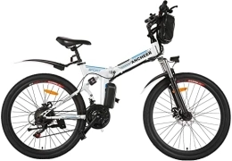 Ancheer Fahrräder ANCHEER Unisex – Erwachsene AE3 E-Bike, Weiß-blau, 26 inches