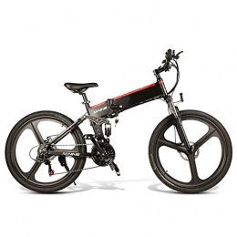 CARACHOME Zusammenklappbares elektrisches Mountainbike CARACHOME 26-Zoll-Falt-Elektrofahrrad, E-Bike für Erwachsene, 48-V-10-Ah-350-W-Motor mit USB-Ladeanschluss für Mobiltelefone und Kotflügel, Schwarz