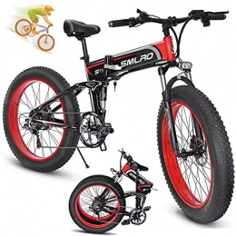 COZY LS Fahrräder COZY LS Elektrofahrrad E-Bike Mountainbike, 26Zoll*4.0Elektrisches Fahrrad mit 48V 350W Heckmotor 13AH Abnehmbarer Lithium Akku, MTB für Outdoor HerrenDamen Red