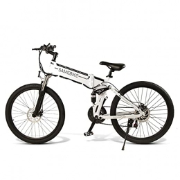 DuraB Zusammenklappbares elektrisches Mountainbike DuraB E-Bike, Elektrisches Mountainbike, 26 Zoll Mountainbike für Erwachsene 500W 48V 10AH Elektrofahrrad Moped Speichenrand Klapp Ebike (Weiß)
