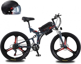 HCMNME Zusammenklappbares elektrisches Mountainbike E-Bike Mountainbike Electric Snow Bike, 26 '' 350W Motor Falten Elektrische Mountainbike, Elektrisches Fahrrad mit 48-V-Lithium-Ionen-Batterie, Premium-volle Federung und 21-Gang-Getriebe Lithium-Batt