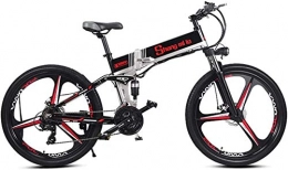 HCMNME Fahrräder E-Bike Mountainbike Elektrische Schnee-Fahrrad, 26-Zoll-Elektro-Mountainbike 48V 350W Faltbare Lithium-Batterie Aluminiumlegierungskörper 3 Arbeitsmodi Multifunktions-Intelligentinstrument Erwachsene