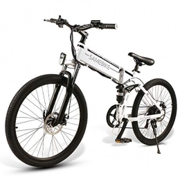 Samebike Zusammenklappbares elektrisches Mountainbike Ebike Mountainbike Elektrofahrrad I SAMEBIKE 26 Zoll Elektrisches (White)