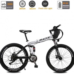Seesaw Zusammenklappbares elektrisches Mountainbike Elektro-Bike, Rennrad, Speichen Endurance 50 bis 60 Km, Erwachsene Folding Electric Bike, 16A, Weiß