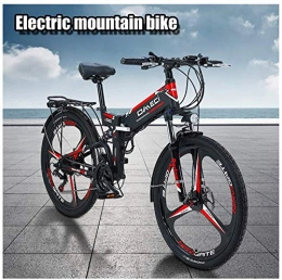 Fangfang Zusammenklappbares elektrisches Mountainbike Elektrofahrrad, 300W elektrisches Fahrrad Adult Electric Mountain Bike 48V 10AH Elektro-Fahrrad mit herausnehmbarer Lithium-Ionen-Batterie 21 Geschwindigkeit Gears Strand Schnee Fahrrad, Fahrrad