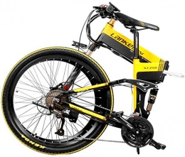 Fangfang Zusammenklappbares elektrisches Mountainbike Elektrofahrrad, 48V 500w Electric Mountain Fahrrad, 26 Zoll Fat Tire E-Bike (Höchstgeschwindigkeit 40 km / h) Cruiser Mens Sport Bike Fully Erwachsener MTB Dirtbike, gelb, Fahrrad (Color : Yellow)