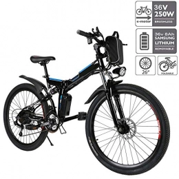 Eloklem Fahrräder Elektrofahrräder 36V 8AH Lithium Batterie Faltrad MTB Mountainbike E-Bike 21 Speed Fahrrad Intelligence Elektrofahrrad (Schwarz)