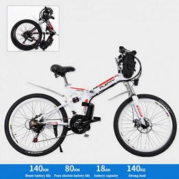 DT Fahrräder Elektrofahrräder 48V 12A 576Wh Lithium Batterie Faltrad MTB Mountainbike E Bike 24 Zoll Shimano 21 Speed Fahrrad Intelligente Elektrofahrrad, Weiß