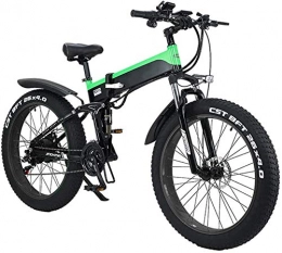 RDJM Zusammenklappbares elektrisches Mountainbike Elektrofahrräder Erwachsene Folding Elektro-Bikes, Hybrid Liegerad / Rennräder, mit Aluminium Rahmen, LCD-Schirm, DREI Riding Mode, 7-Gang 26 Zoll City Mountain Fahrrad Booster (Color : Green)