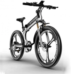 HCMNME Zusammenklappbares elektrisches Mountainbike Elektrofahrräder für Erwachsene Elektro-Fahrrad, Elektro-Klapp Mountainbike 48V400W Motor, 12AH Lithium-Batterie Ausdauer 90km, männliche und weibliche Off-Road-Geländefahrzeuge Ebike für Herren