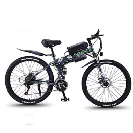 MIAOYO Zusammenklappbares elektrisches Mountainbike Faltendes Elektrisches Schnee-Bike, 350W Motor, Abnehmbare 36V 10Ah-Batterie, 26-Zoll-Mountainbike-Fat-Fahrrad, Für Männer Frauen, Grau