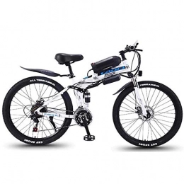 MIAOYO Fahrräder Faltendes Elektrisches Schnee-Bike, 350W Motor, Abnehmbare 36V 10Ah-Batterie, 26-Zoll-Mountainbike-Fat-Fahrrad, Für Männer Frauen, Weiß