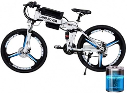 LEFJDNGB Fahrräder Fat Bike Folding Electric City-Fahrrad-36V-Lithium-Batterie 26 Zoll Erwachsene Batterie Fahrrad 21 Geschwindigkeit vorn hinten Integrierte Rad vorne Scheibenbremsen hinten mit LED -Stodmpfungssystem