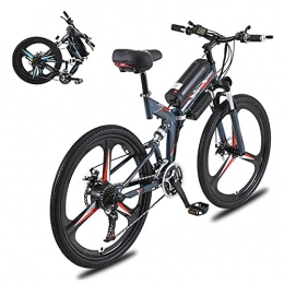 GERUOLA Fahrräder Fett Reifen Mountainbike, 26 Zoll Elektrofahrrad Schnee E-Bike Falt, All Terrain Mountain Trail Elektrisches Fahrrad, 36V350W-Motor, Wechselbarer 10AH Lithium-Akku, Rot