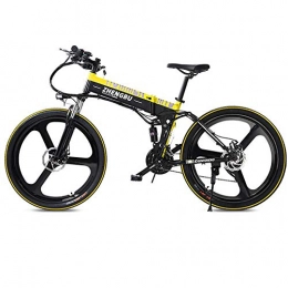 FNCUR Fahrräder FNCUR Stichschutz Reifen Folding Electric Mountain Bike Energie-Fahrrad-48V-Lithium-Batterie tragbares elektrisches Fahrrad Zweirdrige Erwachsener Reise Smart Battery Auto (Color : Black Yellow)