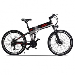 GUNAI Elektrisches Fahrrad 48V 500W Folding Elektrische Fahrrad Herren Mountain Ebike Scheibenbremsen, 21 Gang Shimano Gangschaltung(Schwarz)