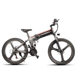 HSART Fahrräder HSART 26'' Elektrisches Mountainbike Elektrofahrrad für Erwachsene 350W Ebike mit Austauschbarer 48V 10Ah Batterie 21 Geschwindigkeit Samebike (Schwarz)