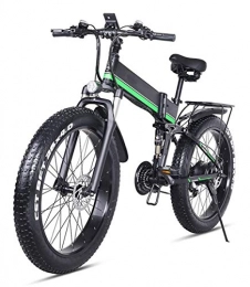 HSART Fahrräder HSART Elektrisches Mountainbike 26 Zoll 1000W 48V 13Ah Faltfettreifen Snowbike E-Fahrrad mit Lithium-Batterieöl + Ölbremsen für Erwachsene, Grün
