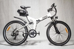 IVEMA Zusammenklappbares elektrisches Mountainbike IVEMA - E-Bike DESIGNBIKE 26" Mountainbike PEDELEC Citybike Elektrofahrrad Fahrrad Tourenrad klappbarer Rahmen - Akku Li-ion 36 V Perlmutt Weiß