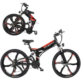 JASSXIN Fahrräder JASSXIN Faltbare Erwachsene Mountain elektrisches Fahrrad, Faltbarer 48V 10AH Lithium-Batterie, 480W Aluminiumlegierung-Fahrrad, 21 Geschwindigkeit, 26-Zoll-Magnesium-Legierung Integrierte Räder, Rot