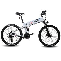 KAISDA Fahrräder KAISDA E-Bike Klapprad 26 Zoll Aluminium E-Mountainbike mit 48V 10, 4Ah Eingebetteter Austauschbarer Akku LCD Bildschirm und Handyhalterung Shimano 21-Gänge für Damen Herren