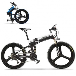 Knewss Fahrräder Knewss 26 Faltbare versteckte Batterie Fahrrad Lithium 48V 400W Mit Eletric E Smart Mountain Faltbare Anti-Rutsch-Fahrräder Elektrofahrrad-Weiß