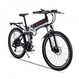 LCLLXB Fahrräder LCLLXB Elektrofahrrad 26 Zoll Faltbarer Fetter Reifen Snowbike Li-Batterie 21-Gang Beach Cruiser Mountain E-Bike mit Rücksitz