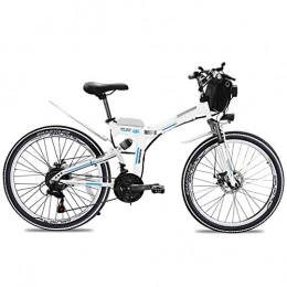 LILIJIA Fahrräder LILIJIA 350w 26 '' Tragbares Zusammenklappbares Elektrofahrrad, 48v / 10ah Lithium-ionen-hochleistungsbatterie, für City Commuting Outdoor Cycling Travel Workout, Weiß, 24inch