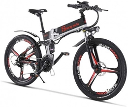 Lincjly 2020 Verbesserte Electric Mountain Bike Folding Ebike 26-Zoll-350W 21 Gang Shimano Umwerfer Doppelscheibenbremse Smart-Elektro-Fahrrad, Reise frei (Color : Black)