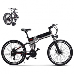 LJYY Zusammenklappbares elektrisches Mountainbike für Erwachsene, 26-Zoll-E-Bike für Erwachsene, 48V 350W 21-Gang Ebike Abnehmbare Lithiumbatterie Reiseunterstütztes elektrisches Fahrrad Fat Tire