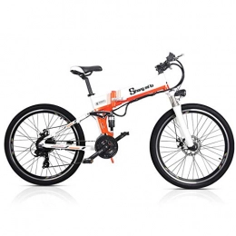 LSXX Fahrräder LSXX Elektrisches Berg Fett Fahrrad, 26inches Folding Fat Tire Fahrrad, 21-Gang-Shimano-Getriebe, mit 48V 12Ah Lithium-Batterie, Weiß