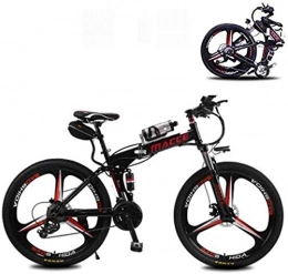 LZMX Fahrräder LZMX 26-Zoll-Adult Folding Elektro-Fahrrad, 21-Gang Electric Mountain Bike mit 36V 6.8A Lithium-Batterie, 21-Gang 3 Antriebsart, Geeignet for das Reiten Heimtrainer (Color : Black)