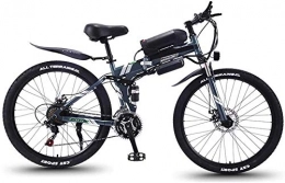 LZMX Zusammenklappbares elektrisches Mountainbike LZMX Folding Elektro-Fahrräder, 26 Berg Elektro-Fahrräder mit 350W Elektromotoren, S-High-Carbon Stahl Dual-Disc Stadt Fahrräder, Erwachsene Radfahren Heimtrainer (Color : Gray)