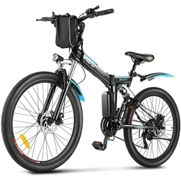 MYATU Fahrräder MYATU 4143 26 Zoll faltbar E-Klapprad mit doppelten Stoßdämpfung und Pedelec mit 36V 10, 4Ah Akku für eine Reichweite bis 100km (Schwarz)