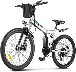 MYATU Fahrräder MYATU E-Bike 26 Zoll Elektrofahrrad faltbar E-Klapprad Pedelec mit 36V 10, 4Ah Akku für eine Reichweite bis 60km, 250W Motor und Shimano 21-Gang E-Mountainbike, weiß