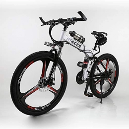 OUTFE Zusammenklappbares elektrisches Mountainbike OUTFE E-Bike, zusammenklappbar, elektrisches Mountainbike-Fahrrad für Erwachsene, 250 W, 66 cm, elektrisches Fahrrad mit 36 V 6, 8 Ah-Lithium-Ionen-Akku, 21-Gang-Schaltung, Weiß
