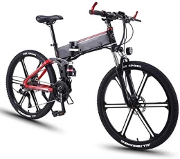 PARTAS Zusammenklappbares elektrisches Mountainbike PARTAS Sightseeing / Commuting Tool - Electric Mountain Bike, 26 Zoll-Aluminiumlegierung faltbarer Bike350w 36V / 8Ah Lithium-Batterie-elektrisches Fahrrad 27 Speed ​​Power Bike (Color : Black)