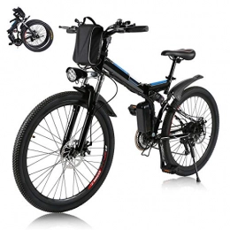 potkcroa Fahrräder potkcroa E-Bike, 26 Zoll Elektrofahrrad Klappbar, 250W und 21 Gang-Schaltung Elektrofahrrad, bewegliche 36V / 8Ah Lithiumbatterie（DE Stock