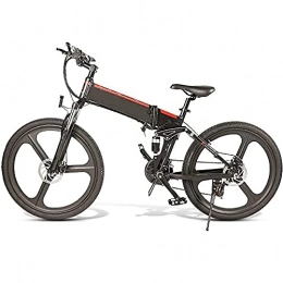 QTQZ Fahrräder QTQZ Mehrzweck-Elektro-Mountainbike Tragbare Elektrofahrräder Erwachsene Rad-faltendes E-Bike 350W Aluminium-Elektrofahrrad Abnehmbarer 48V 10Ah Lithium-Ionen-Akku 21-Gang-Getriebe Weiß (Farbe :