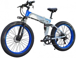 RDJM Fahrräder RDJM Ebike e-Bike, Elektro-Faltrad Fat Tire 26", City Mountain Fahrrad, Assisted E-Bike Leichtgewicht mit 350 Watt Motor, 7-Gang Shifter Accelerator, mit LCD-Bildschirm (Color : Blue)