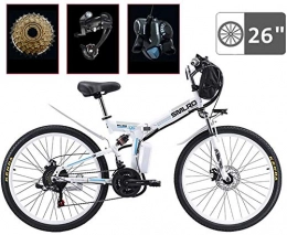 RDJM Zusammenklappbares elektrisches Mountainbike RDJM Elektrofahrräder Elektro-Fahrrad Ebikes Folding Ebike for Erwachsene, 26inch Electric Mountain Bike City E-Bike, leicht Fahrrad for Teens Männer Frauen (Color : White)