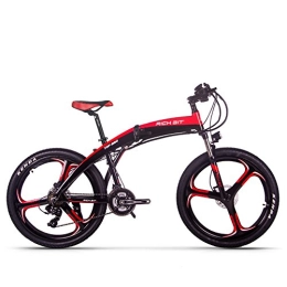 RICH BIT Fahrräder RICH BIT Elektrisches Faltrad 26 Zoll elektrisches Mountainbike mit abnehmbarem 36-V-9, 6-AH-Akku vollgefedertes Elektrofahrrad (B1ack&Red)