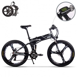RICHBIT Fahrräder RICHBIT eBike RLH-860 Elektro-Fahrrad Klapp Mountainbike MTB E Bike 36V * 250W 12.8Ah Lithium - Eisen Batterie 26Zoll Magnesium Integriertes Rad (Grau)