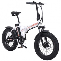 Shengmilo Zusammenklappbares elektrisches Mountainbike shengmilo 500W Mountain Snow E-Bike Rennräder, 4 Zoll Fettreifen, Shimano Variable Speed 7 (Weiß)