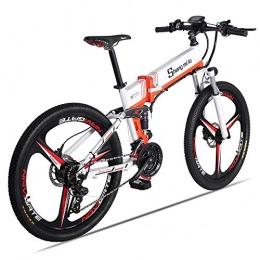 Shengmilo Fahrräder Shengmilo Elektrische Mountainbike Folding Ebike 26 Zoll 350 Watt 21 Geschwindigkeit Shimano Schaltwerk Doppelscheibenbremse (Orange)