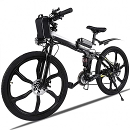 Speedrid Zusammenklappbares elektrisches Mountainbike Speedrid 26 Zoll E-Bike faltrad / E-Mountainbike, e-Klapprad mit 6-Speichen-Super-Magnesium-Legierung, integriertem Rad, Premium-Vollfederung und 36V-8AH AKKU (Black)