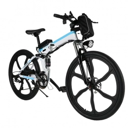 Speedrid Fahrräder Speedrid E Bike Faltbares Elektrofahrrad mit integrierten Rädern, 26 Zoll E Klapprad mit 250w Motor und Shimano 21 Gänge für Damen und Herren (Weiß)