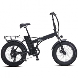 Syxfckc Zusammenklappbares elektrisches Mountainbike Syxfckc Elektro-Fahrrad Schnee 500W 20-Zoll-Klapp Mountainbike, mit Einer Scheibenbremse und Einer Lithium-Batterie 48V 15AH (Color : Black)
